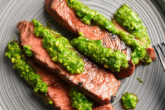Grilled Hanger Steak with Sauce